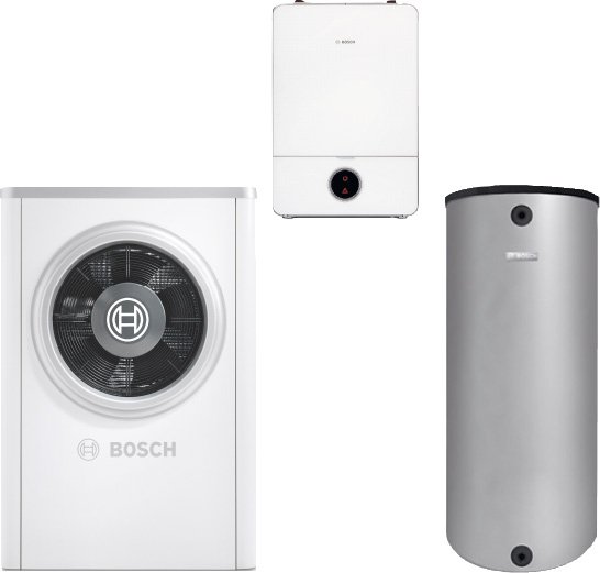 BOSCH Luftwärmepumpen-Paket BOPA CS726 CS7001i AW 9 OR-S, AWE9, BH120-5 1 A